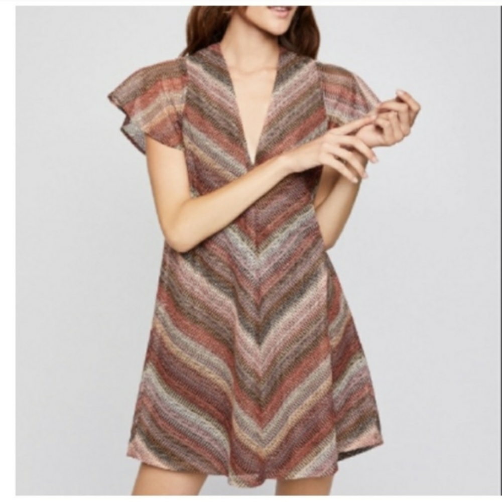 BCBGeneration chevron metallic dress size XS